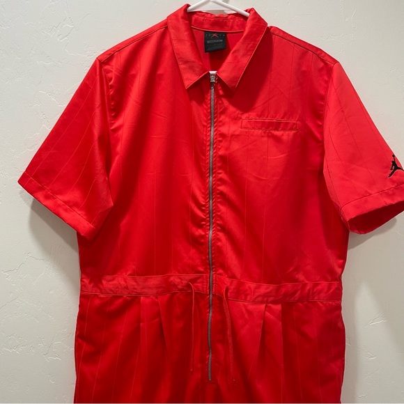 Nike Air Jordan Women's Medium Heritage Crimson Flight Suit Jumpsuit Red Loose - Picture 8 of 16